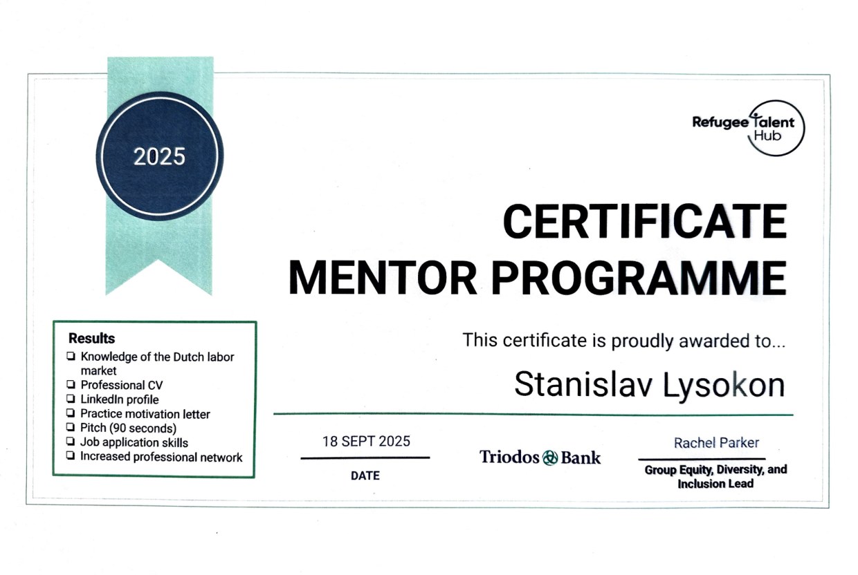 Mentor Programme certificate